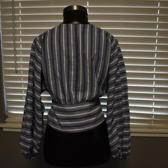 Banana Republic Blue and White Striped Blouse - Picture 2 of 5
